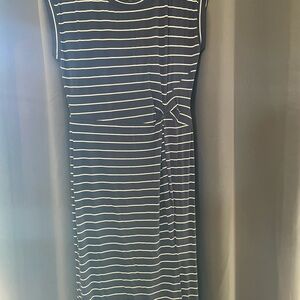 Maurices Navy and White Striped Midi Dress
